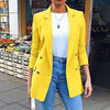 Heouty Casual Long Sleeve Solid Color Turn-down Collar Coat Lady Business Jacket Suit Coat Slim Top Women blazers Female 2022