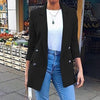 Heouty Casual Long Sleeve Solid Color Turn-down Collar Coat Lady Business Jacket Suit Coat Slim Top Women blazers Female 2022