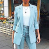 Heouty Casual Long Sleeve Solid Color Turn-down Collar Coat Lady Business Jacket Suit Coat Slim Top Women blazers Female 2022