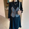 Hepburn Suspenders Waistcoat Dress Two-Piece Set