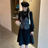 Hepburn Suspenders Waistcoat Dress Two-Piece Set