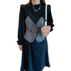 Hepburn Suspenders Waistcoat Dress Two-Piece Set