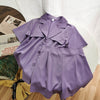 Hepburn style suit light cooked style casual suit collar cardigan shirt straight shorts two-piece children's suit