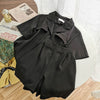 Hepburn style suit light cooked style casual suit collar cardigan shirt straight shorts two-piece children's suit