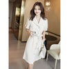 Hepburn suit dress women's short sleeve French summer 2022 slim waist dress