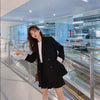 Herstory Retro Plaid Women Purple Two Piece Set Double Breasted Long Sleeve Blazer Pleated Skirts Suit