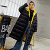 Heydress 2019 winter solid warm down coat ladies fashion long sleeve outwear female stand collar casual black white down jacket
