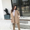 Heydress Casual Solid Women Pant Suits Notched Collar Blazer Jacket & Pencil Pant Khaki Female Suit Autumn