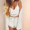 Summer 2022 Women Crop Tops Sexy Lace Flowers Tank Top White Black New Korean Fashion Hollow Out Sling Camis Crop Tops