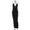 Cryptographic Cut Out Sexy Backless Halter Maxi Dress Bodycon Outfits Women's Long Dresses Elegant Club Party Vestidos