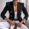 Blazer Women 2022 2022 Black Red Yellow Blazer Femme Feminino Metal Buckle Women Suit Veste Femme Chaqueta Mujer Vetement Femme