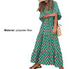 Ankle-length Breathable Lantern Sleeve Printing Long Dress Women Accessory