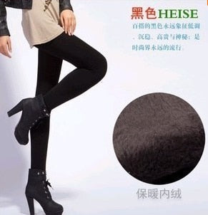 High Elastic Waist Winter Plus Velvet Thicken Women's Warm Pants Warm Super Elastic Faux Velvet Winter Thick Slim Leggings