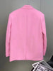 High-End Design Love Ruffles Pink Suit Jacket for Women 2023 Spring Korean Style Loose Casual Oversized Blazer Coats Tops