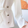 High-End  Slim Lace-up Waist White Suit Coat Ladies French Style 2023 Autumn Women's Temperament Business Blazer Jackets