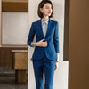 High End Temperament Blue Suits Professional Spring Formal Slim Long Sleeve Blazer And Skirt Office Ladies Work Wear