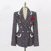 High Korea Elegance Ladies Woman Jacket Autumn Winter Jacket Blazer Women Coat Blended Tweed Slim Coat Women SL485