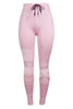 High Fashion New Women Leggings Pink Strech Elastic High Waist Cut Out Ripped Skinny Long Pants Jeggings Trouser