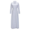 High Grade Female Rock Long Vestido Blanco Elegant Long Sleeve White Ball Gown Elastic Waist Maxi Shirt Dress Vintage 2022 Fall