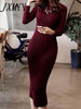 High-Neck Mid-Length Ins Super-Fire Sweater Skirt Women's Autumn And Winter And Elegant Temperament Knitted Dress