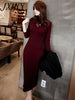 High-Neck Mid-Length Ins Super-Fire Sweater Skirt Women's Autumn And Winter And Elegant Temperament Knitted Dress