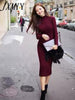 High-Neck Mid-Length Ins Super-Fire Sweater Skirt Women's Autumn And Winter And Elegant Temperament Knitted Dress