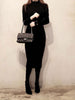High-Neck Mid-Length Ins Super-Fire Sweater Skirt Women's Autumn And Winter And Elegant Temperament Knitted Dress