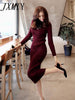 High-Neck Mid-Length Ins Super-Fire Sweater Skirt Women's Autumn And Winter And Elegant Temperament Knitted Dress