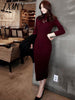 High-Neck Mid-Length Ins Super-Fire Sweater Skirt Women's Autumn And Winter And Elegant Temperament Knitted Dress