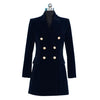 High Quality 2022 Blazer Woman Velvet Suit Slim Casual fashion office lady designs double breasted blazer long suit jacket