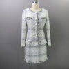 2022  Runway Women's Suits Long Sleeve Elegant Woolen Tweed Jacket and Skirt Two Piece Set