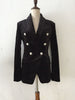 2023 Early Spring Wild Velvet Slim Long-sleeved Suit  Starry Sky Shiny Black Small Suit Jacket Female