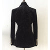 2023 Early Spring Wild Velvet Slim Long-sleeved Suit  Starry Sky Shiny Black Small Suit Jacket Female
