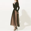2023 Solid Color Green Fruit Collar Long-Sleeved Split Top + Mesh Half Skirt Slim Commuter Casual Woman Suit