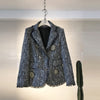2023 Spring Women Long Sleeve  Beading Tweed Slim Jacket Blazers Suit