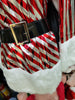 Adults Womens Santa Claus Costume Sexy Cute Red White Striped Christmas party Fancy Dress With + Leggings