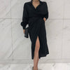 Asymmetrical Shirts Women's White Long Blouse 2023 Autumn Long Sleeve Lace Up Shirt Dress Female Blusas Plus Size