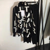Autumn And Winter Women&#39;s Knitted Suit Letter Sweater + Wide Leg Pants + Cape Long Scarf 3-piece Set