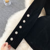 Blazer Coat Women Velvet Suit Jacket Winter Double Breasted Long Sleeve Black Blazer Ladies Slim Blazer Outwear