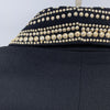 Blazer Women Black Bead 2023 Designer Metal Decoration with Belt Shawl Collar Midi Jacket Suit Long Blazers
