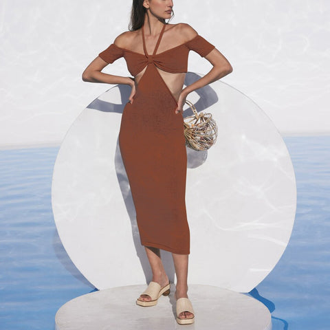 High Quality Bodycon Dress Women Party Dress 2022  s Midi Halter Dress Sexy Dress Celebrity Evening Club Dress