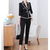 Business Formal Suit Women Long Sleeve Double Breasted Blazer and Knee Length Mermaid Skirt Office Lady Skirt Suits