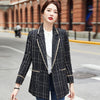 Casual Office Suit Jacket 2022 Autumn and Winter Check Double-breasted Ladies Blazer Elegant Top