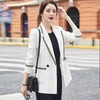 Casual Office Suit Jacket 2022 Autumn and Winter Check Double-breasted Ladies Blazer Elegant Top