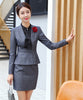 Ladies Grey Blazer Women Business Suits with Skirt and Jacket Sets Work Wear Office Uniform Styles