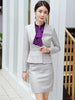 Ladies Grey Blazer Women Business Suits with Skirt and Jacket Sets Work Wear Office Uniform Styles