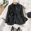 Thick Winter Skirt Suit Women Female Blue Black Two Piece Set for Office Ladies Formal Business Work Wear