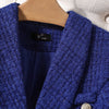 Thick Winter Skirt Suit Women Female Blue Black Two Piece Set for Office Ladies Formal Business Work Wear