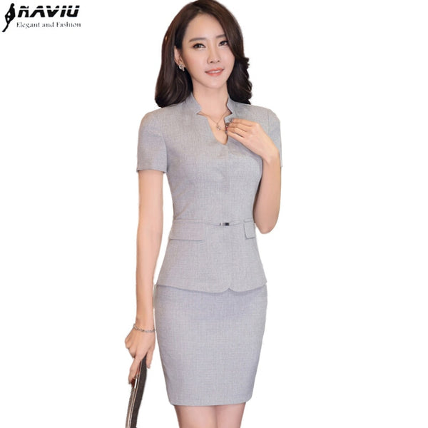 Formal Blazer Easy Set OL  Women Business Skirt Suit Office Unform Work Wear