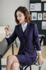 Formal Female Skirt Suits for Women Business Suits Blazer and and Jacket Sets Ladies Work Wear Uniforms Purple